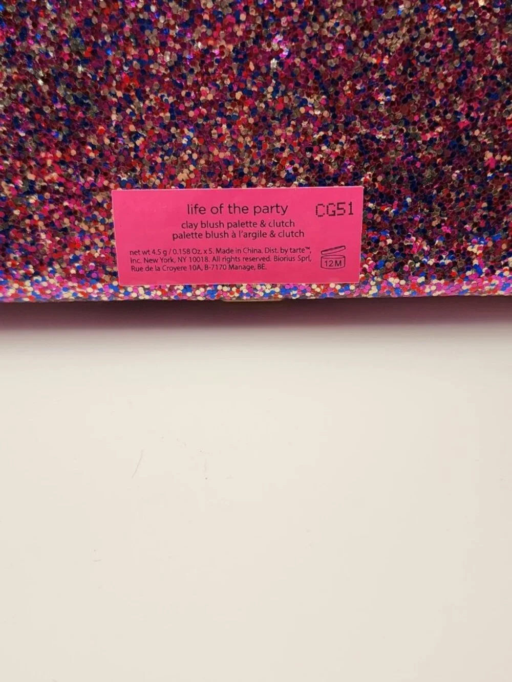 TARTE Life of The Party Clay Blush Palette & Glitter Clutch Limited Edition NIB